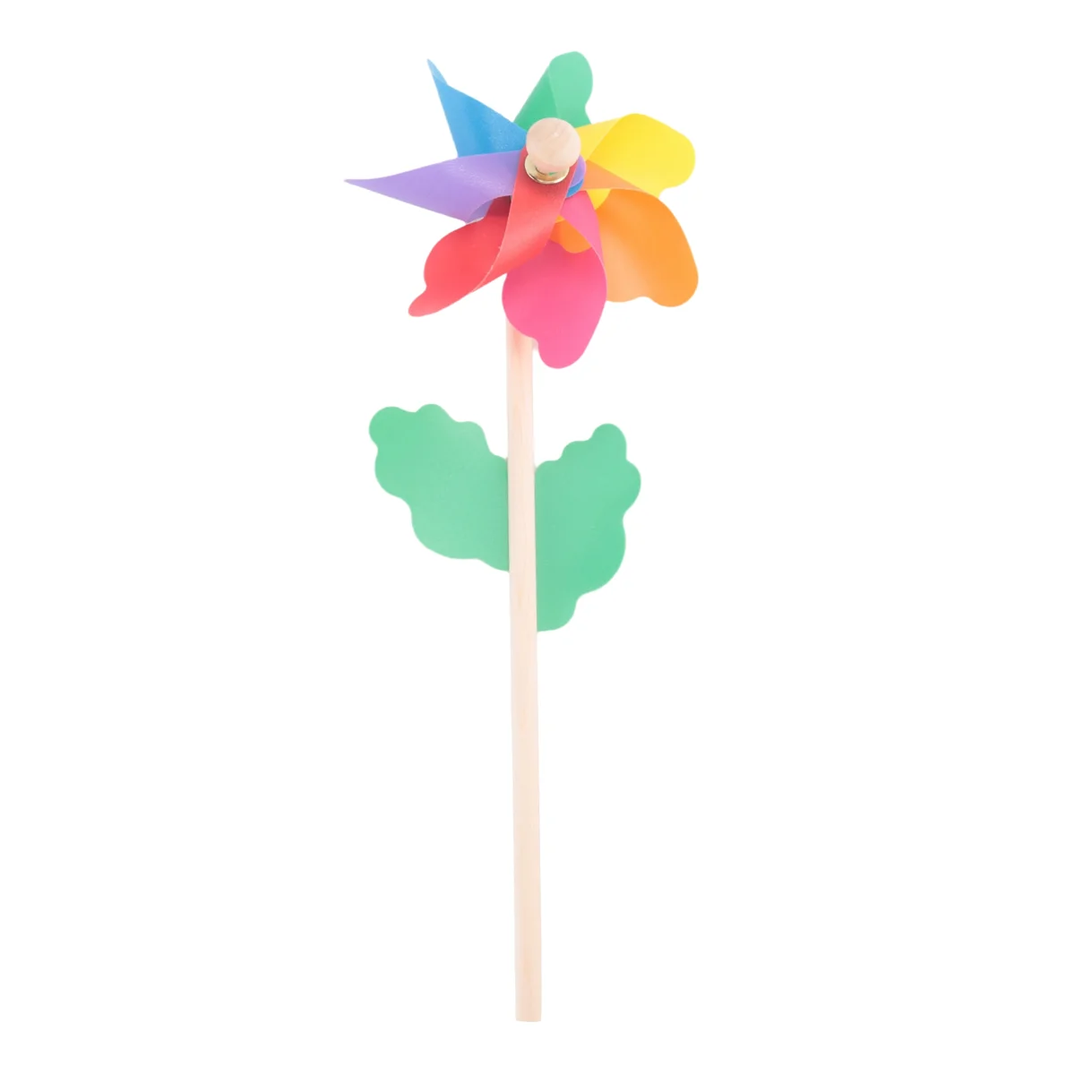 

X64A_10Pcs Wooden Stick Pinwheels,Windmill Party Pinwheels DIY Pinwheels Set for Kids Toy Garden Lawn Party Decor