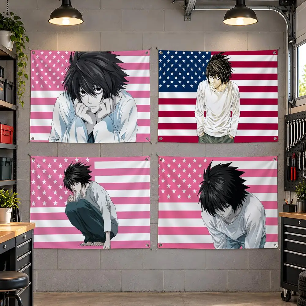Anime Thriller Death Note Flags Fan Flag Banner Outdoor Camping Backyard Lawn Garden Patio Party Decor Gift
