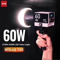 ZHIYUN MOLUS G60 60W LED Video Light Bi-Color 2700K-6500K COB Photography Lighting Studio Lamp Bowens Mount for Photography