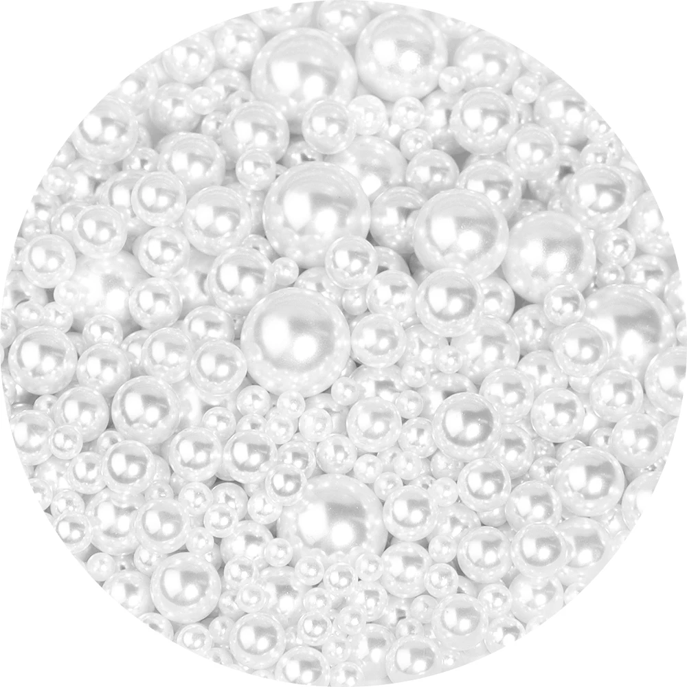 10-1000pcs ABS Non Porous Imitation Pearl Pure White Spacers Beads 1/2/3/4/5/6/7/8/10/12/14/16/18/20mm DIY Jewelry Decoration