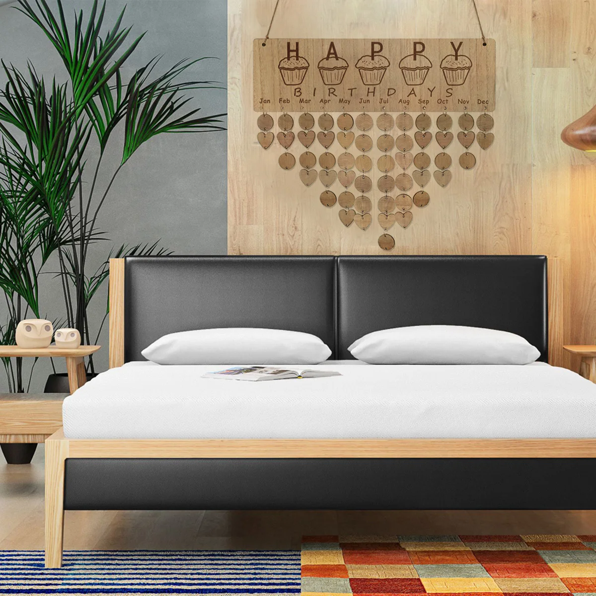 

Wooden Block Diy Wall Decor For Anniversary Reminder Family Holiday Tracker Birthday Wooden Calendar Family Birthday Board