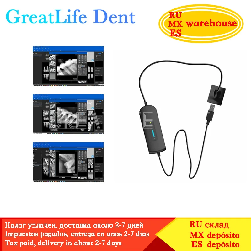 GreatLife Dent Original APS CMOS IP68 Waterproof Digital Dental X Ray Sensor Dental Runyes TWAIN Driver Rvg X-Ray Sensor Image