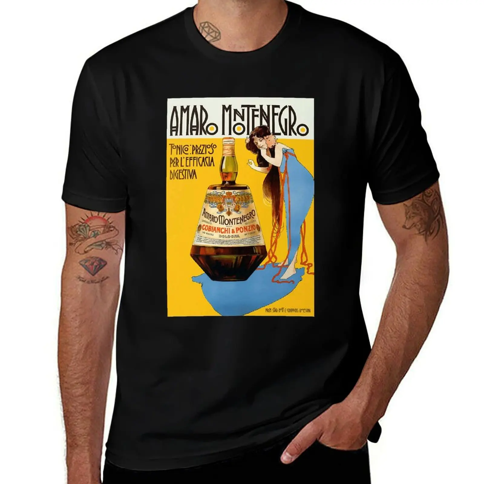 

Amaro Montenegro Vintage Food&Drink T-Shirt Quick Dry Sports Short Sleeve Tee