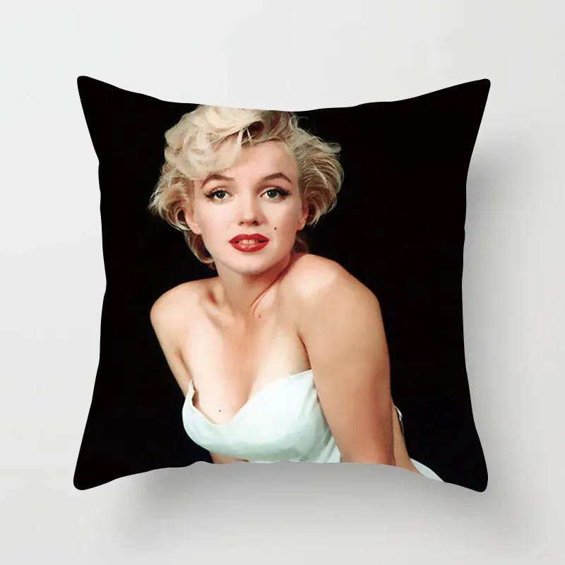 Marilyn Monroe Cushion Cover Decorative Polyester Sofa Throw Pillow Cover Retro Women Super Stars Pillowcase Home Decor 45X45CM