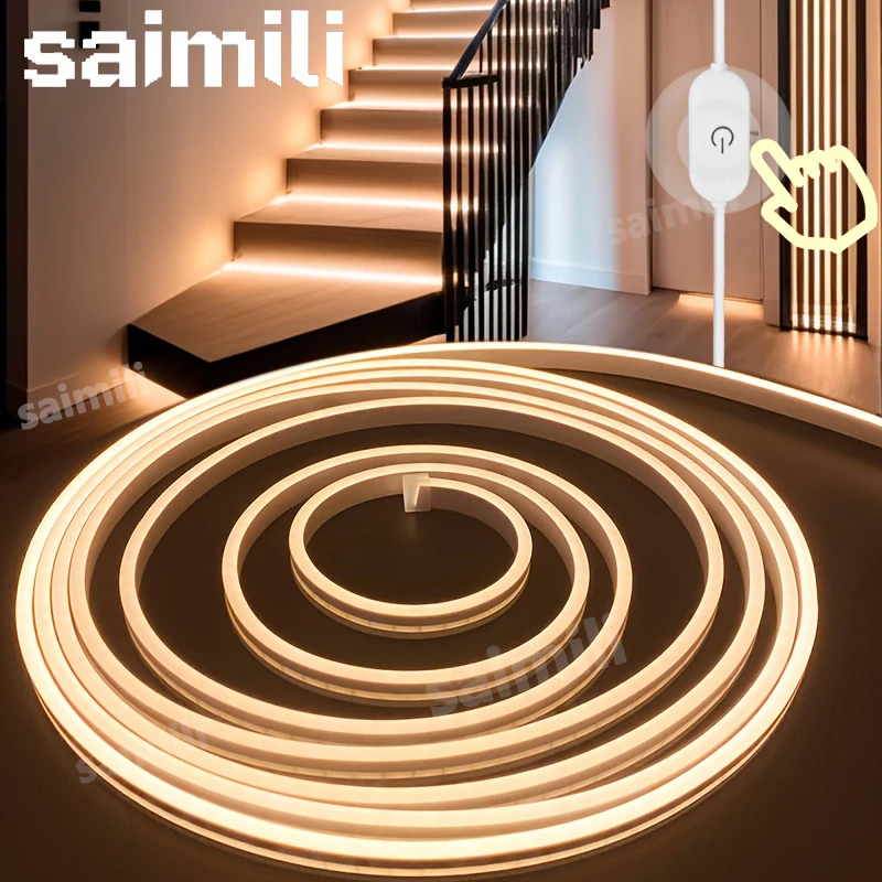 USB Neon Lamp Waterproof Flexible Tape Touch Sensor Dimmable LED Neon Sign Light Strip For Bedroom Backlight DIY Decor Lighting