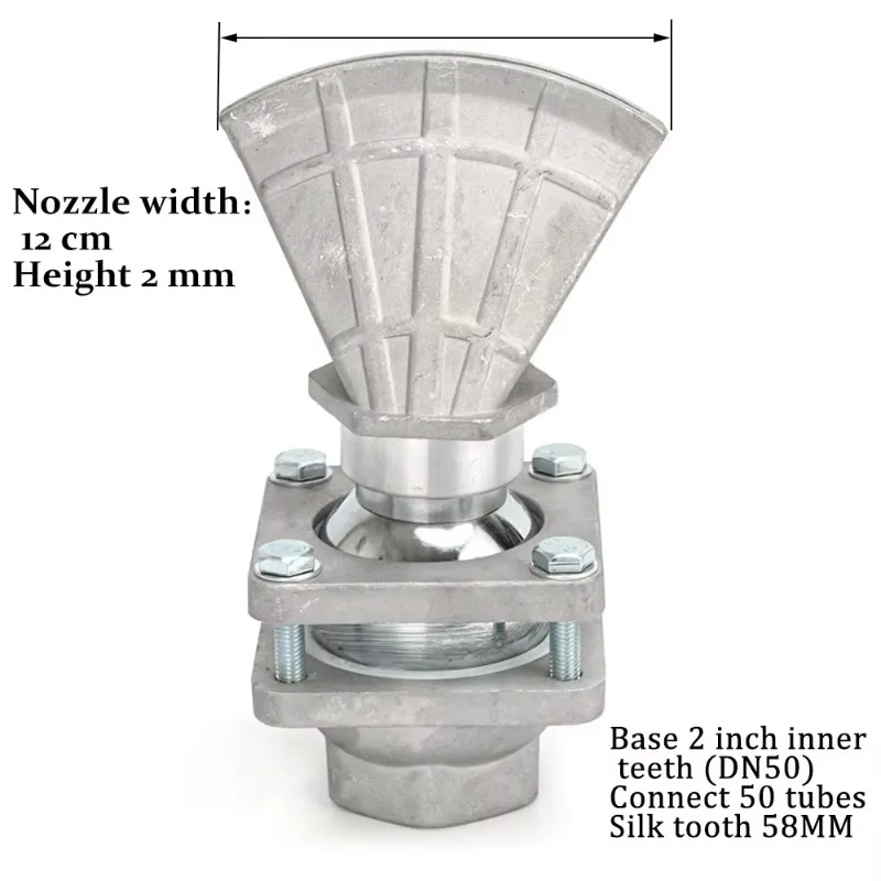 Premium Industrial Large Flow Duckbill Spray Nozzle 12cm Wide Fan Aluminum Alloy Adjustable Base For Water Tanker Road Flushing