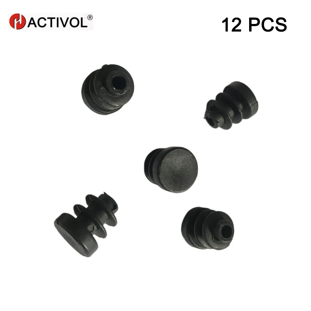 

12 PCS Round Plastic Plug, Round Black Plastic End Cap, Pipe Tubing End Cap, Furniture Finishing Plug Fits,Pipe Tubing End Cap