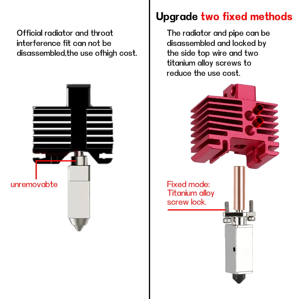 

Hotend Upgrade TZ 2.0 Version For Bambu Lab X1 X1C P1P P1S Hardened Nozzle Bi Metal Hotend Thermistor