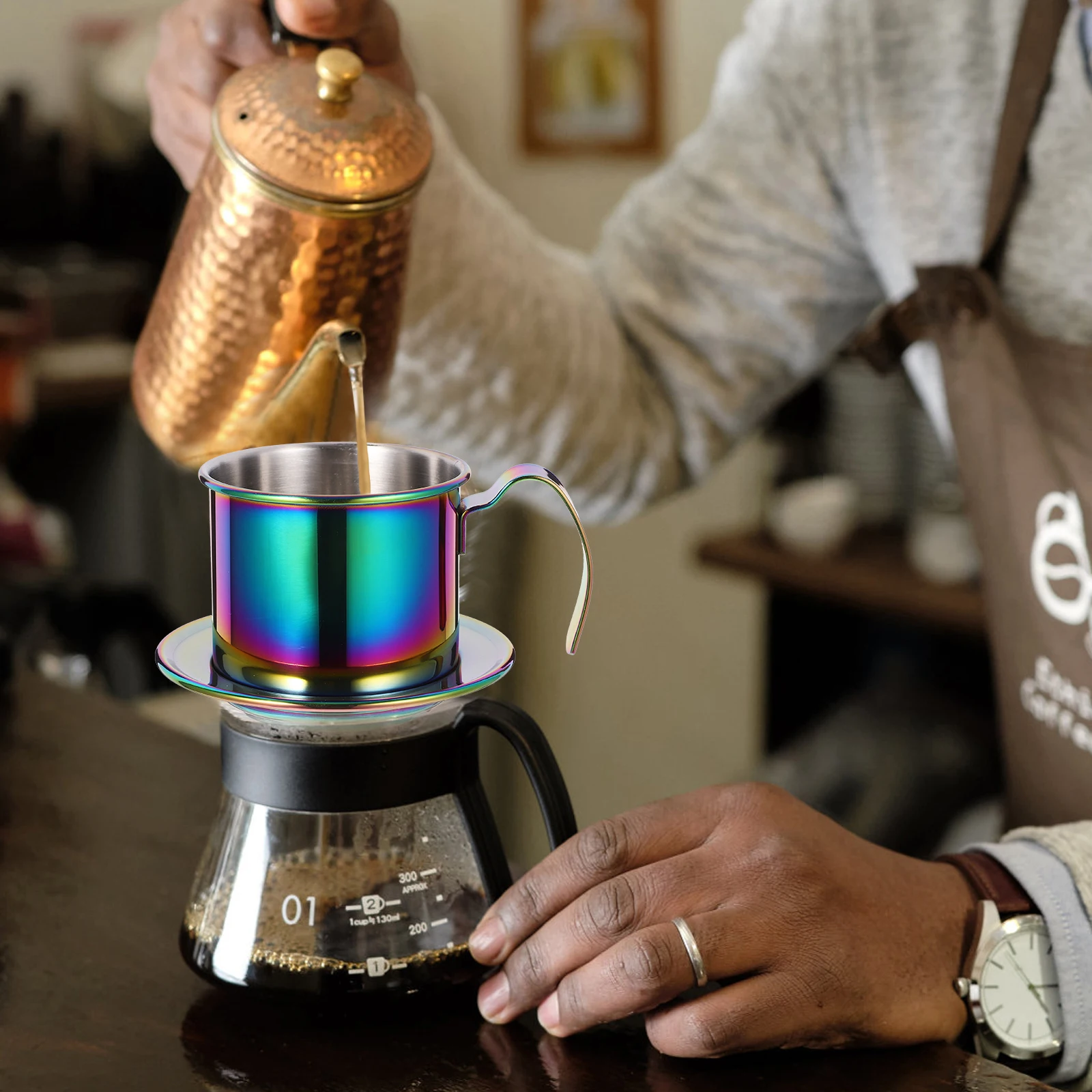 

Stainless Steel Dripper Coffee Dripper Filter Compact Size Industrial Maker For Home Office Travel Gifts