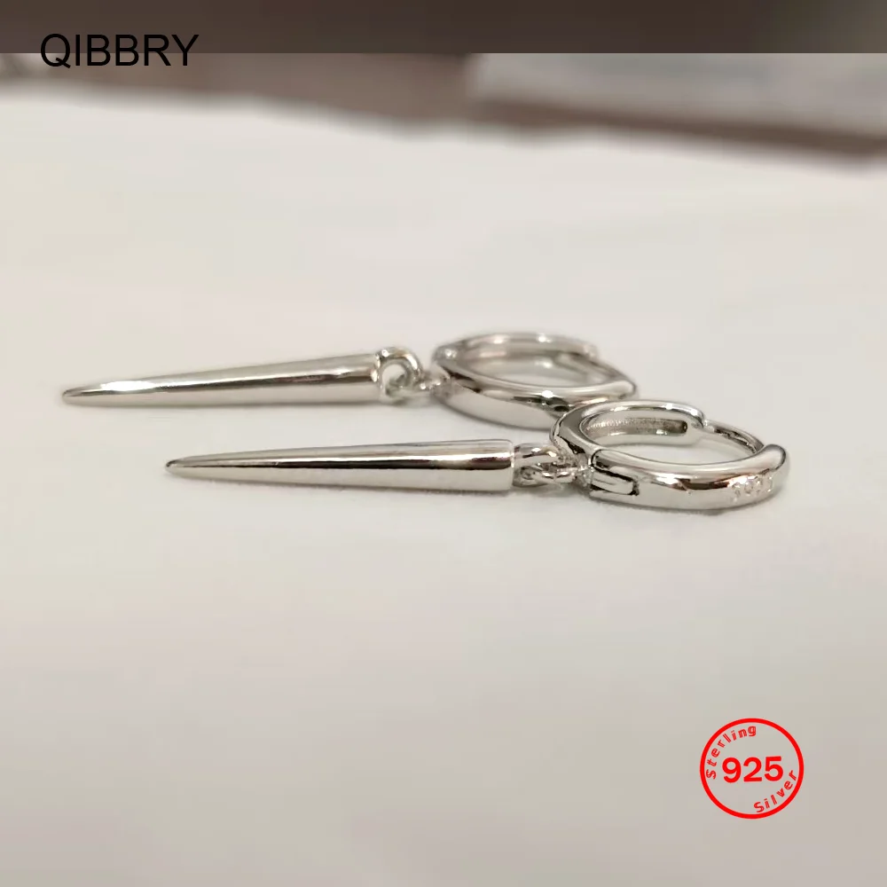 Women's Stamp 925 Sterling Silver Accessories Party Jewelry New 2026 Fashionable Punk Style Hanging Rivet Cone Pendant Earrings
