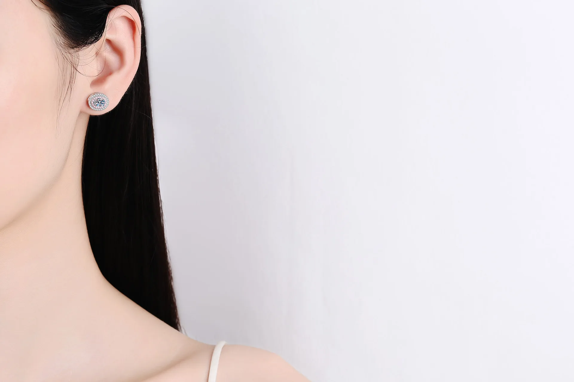 Moissanite Earrings S925 Pure Silver For Women Rose gold  With GRA Credentials Memorial Day Jewelry Cute and Romanticelry Gifts