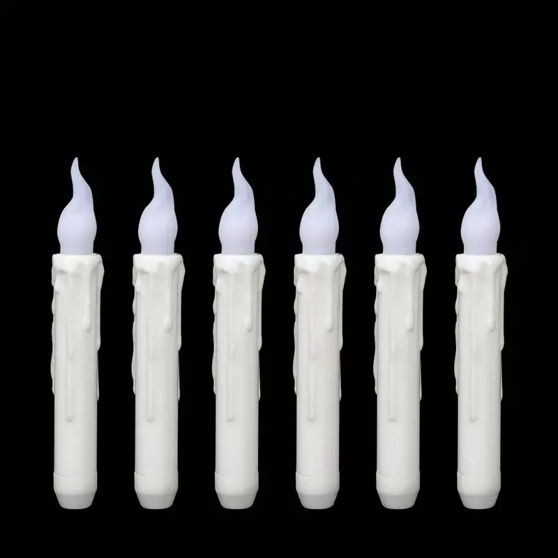 200pcs LED Taper Candlestick Battery Operated Led light Wax Dipped Flickering Electric Stick Candle Party Home Table Decoration