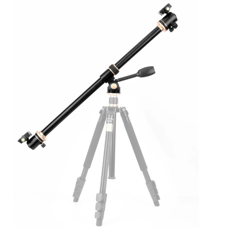 QZSD Horizontal Bar Camera Mount Tripod Aluminum Alloy Rotatable Multi-Angle Center Column Rod Extension Cross Arm Steeve