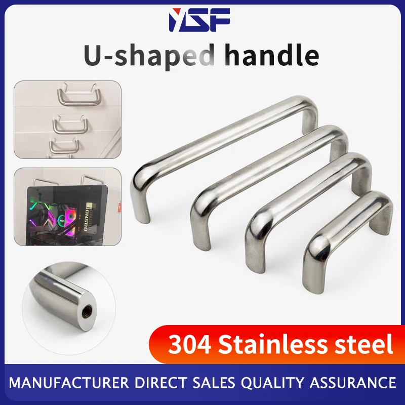 

Stainless Steel Oval Handle U-type Cabinet Door Suitcases Furniture Drawer Wardrobe Windows Chassis Cabinet Handles