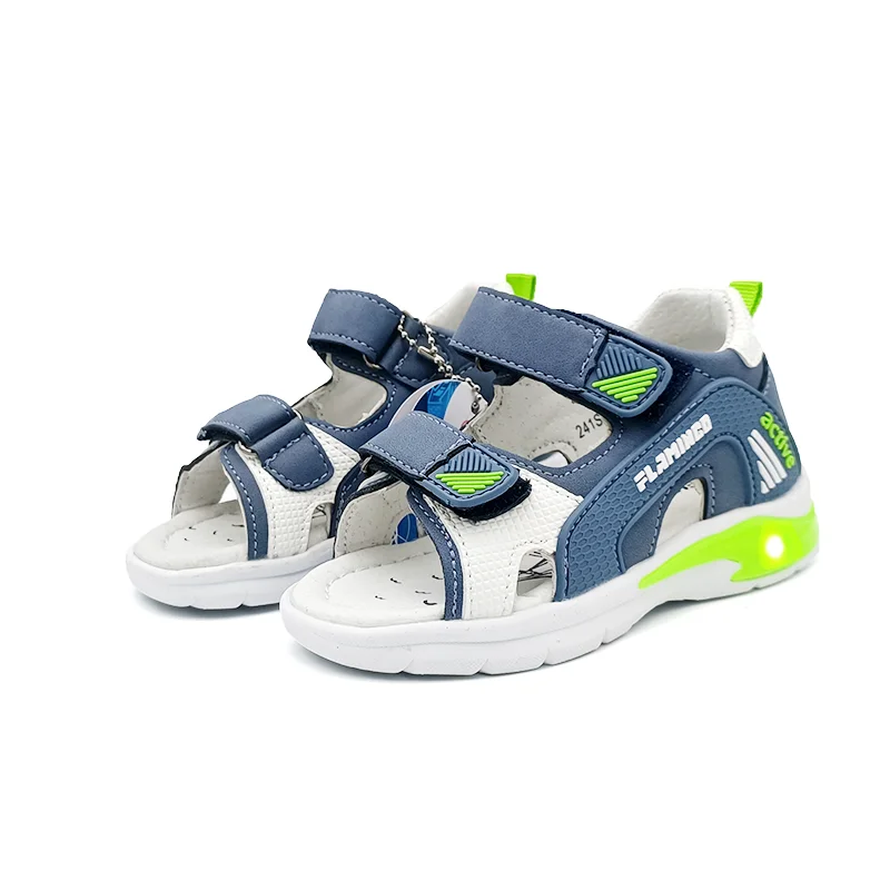 

New arrival Fashion Lighted Shoes Orthopedic children arch support Baby Sandals,+inner Genuine Leather