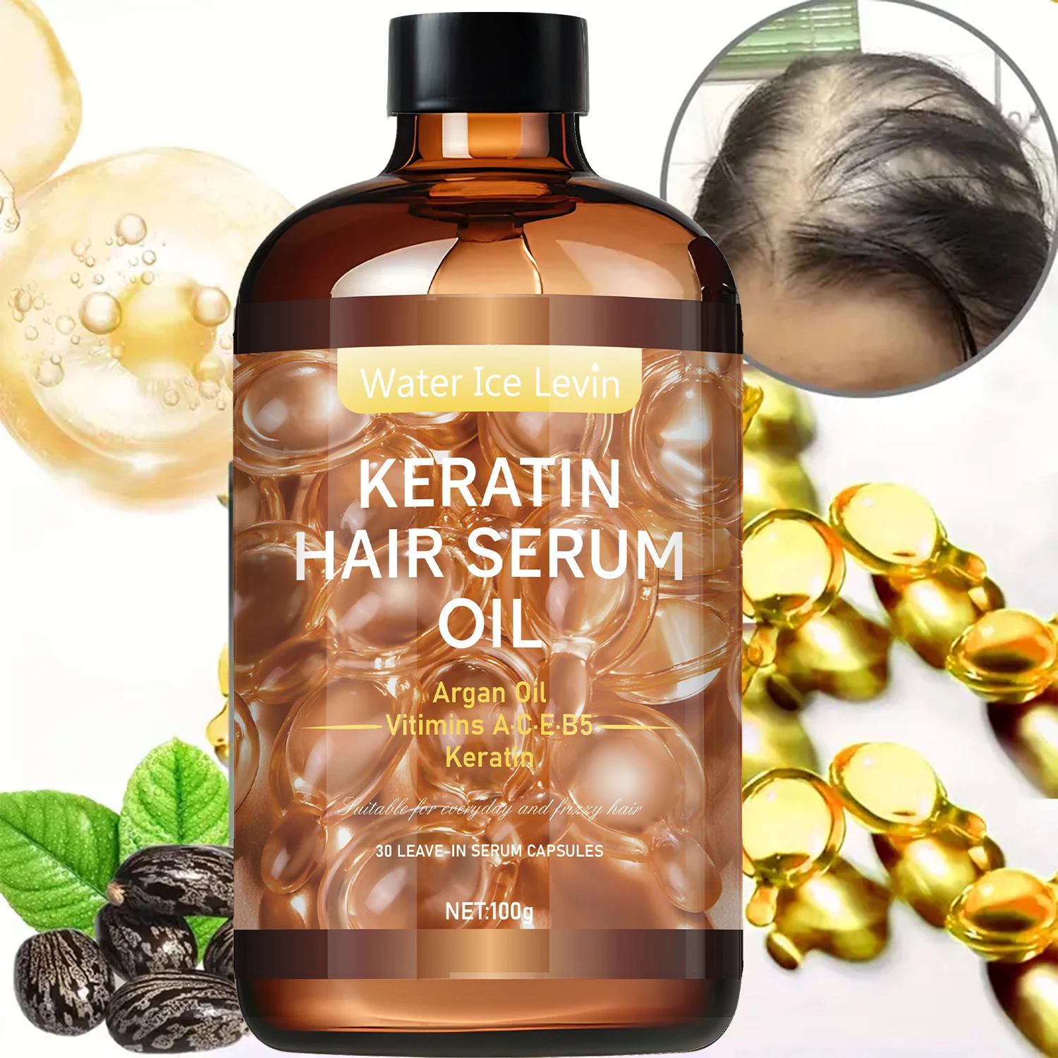 Hair Care Essential Oil, Repairs Hair Roots and Fills Cuticles and Pores, Deeply Nourishes and Locks in Moisture, Moisturizes Dry Hair