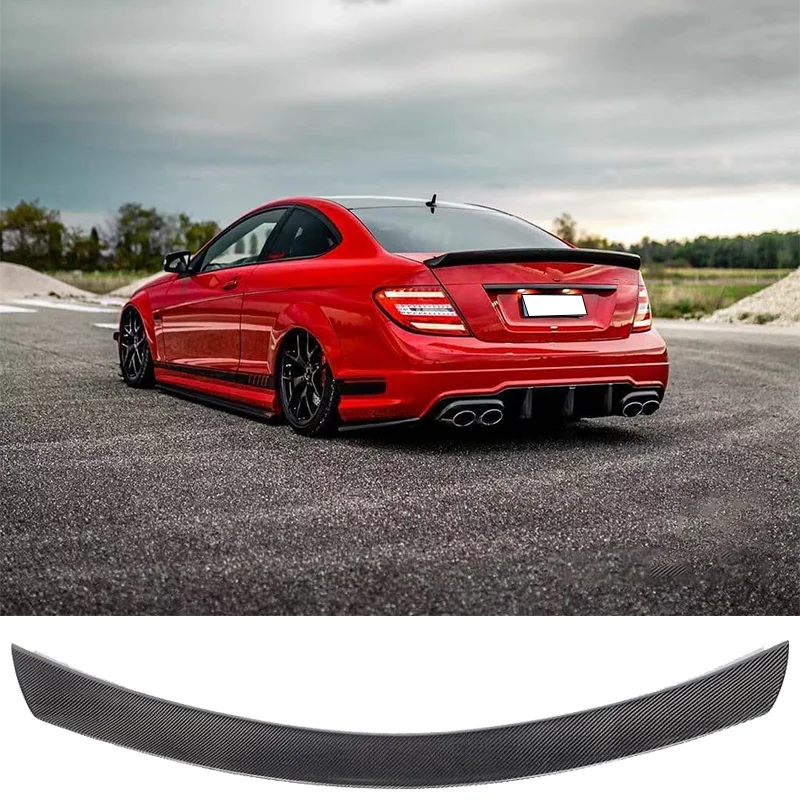 

For Mercedes Benz W204 C204 C63 AMG C200 C250 C300 4Door 2008-2014 C Class Carbon Fiber Rear Trunk Boot Spoiler Wing Lip