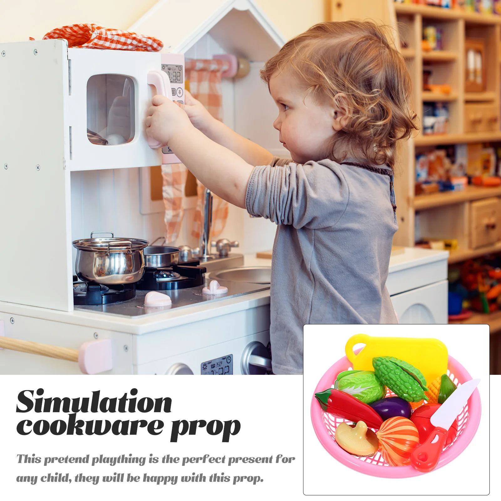 ชุดของเล่นจำลองการหั่นผักสำหรับเด็ก ชุดครัวจำลอง ของเล่นเสริมพัฒนาการเด็ก ของขวัญสำหรับงานวันเกิดเด็ก