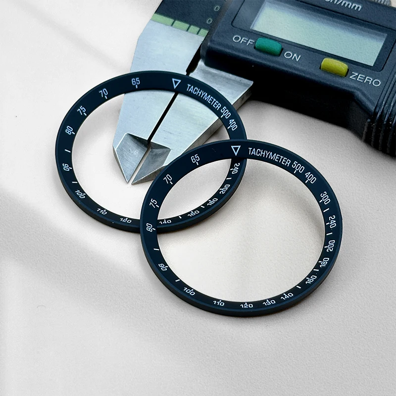 40.05mm*33.5mm Plastic Tachymeter Watch Chapter Ring Fits Japanese Men's Quartz Movement Watch Repair Accessories Parts