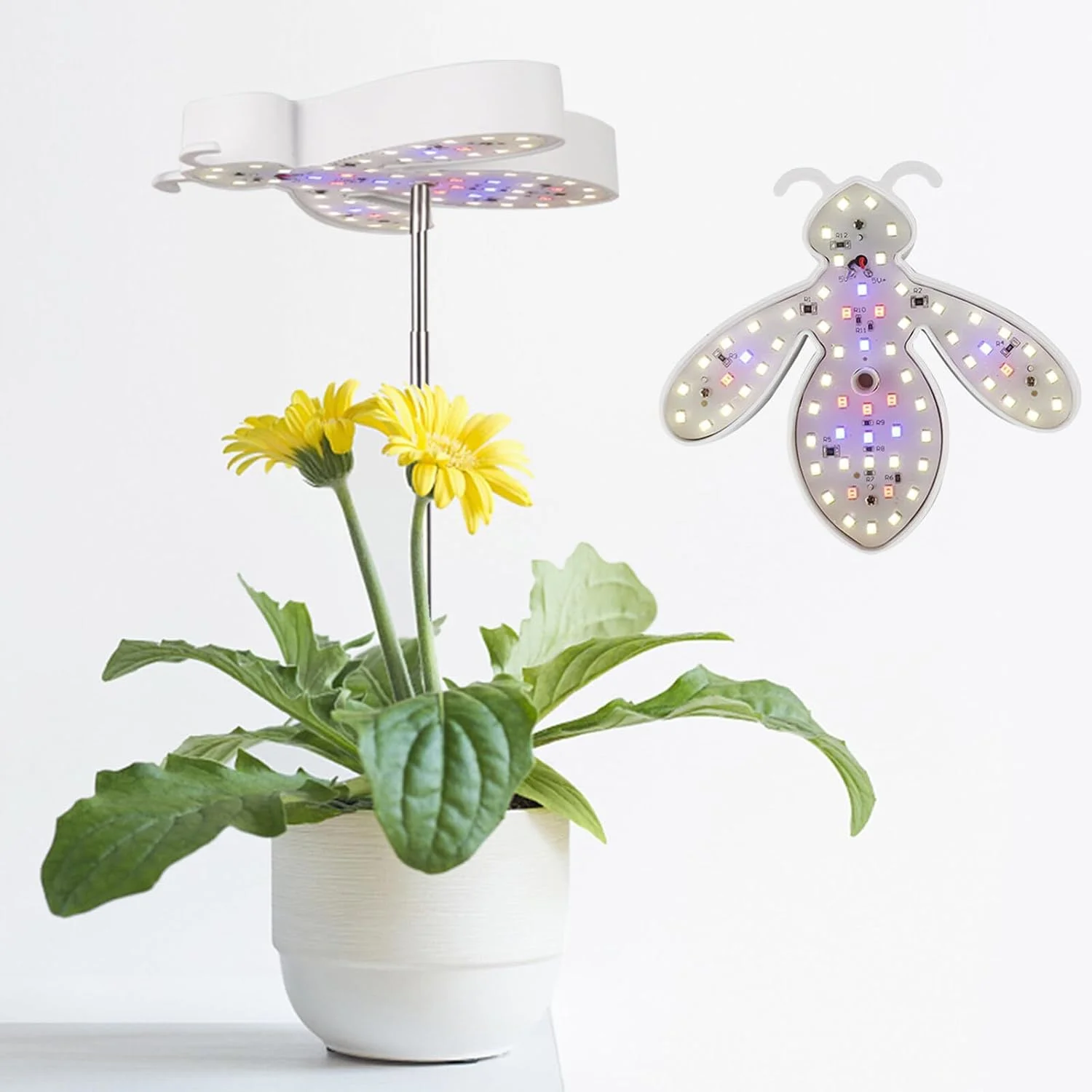 1PC Little Bee Plant Growth Lamp USB Full Spectrum Hydroponics Dimmable Timing Control 4/8/12Hours Flower Plants LED Phyto Lamp