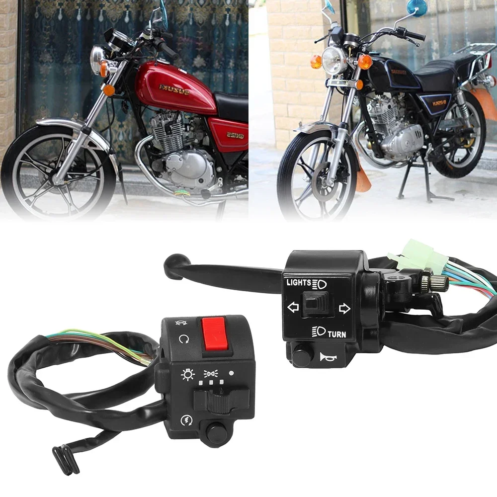 

For Suzuki GS125 GN125 GS GN 125 2PCS 7/8'' Motorcycle Handlebar Switch Assembly Control Set Indicators Lights Horn Switches