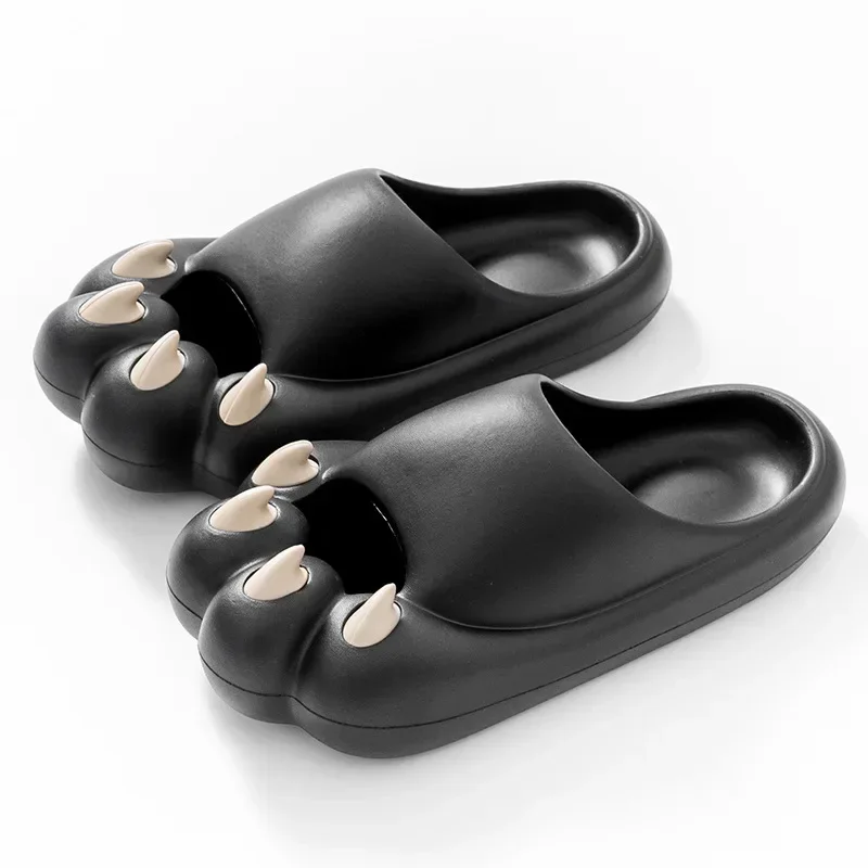 Women Cute Tiger Paw Peep Toe Slippers Summer Outdoor Slides Funny Cat Claw Soft Couples Shoes EVA Unisex Sandals