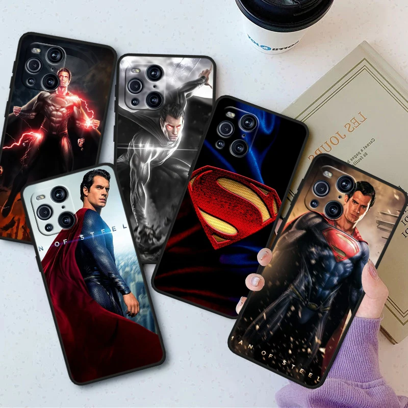 Superman Superhero For OPPO Find X6 X5 X3 X2 F21S F21 Pro Lite Neo Black Silicone Fundas Soft Phone Case