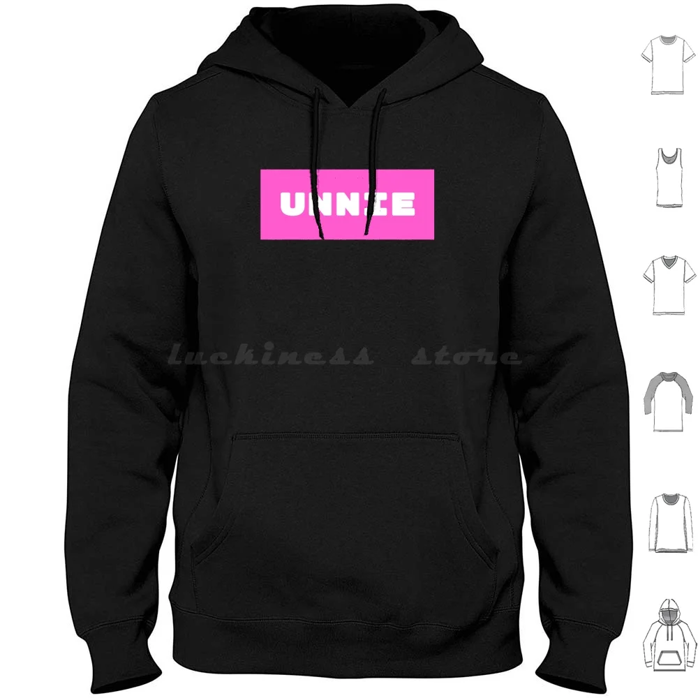 Unnie Korean Pink Hoodies Long Sleeve Korea Korean Korean Language Speak Korean Language Foreign Language Translation