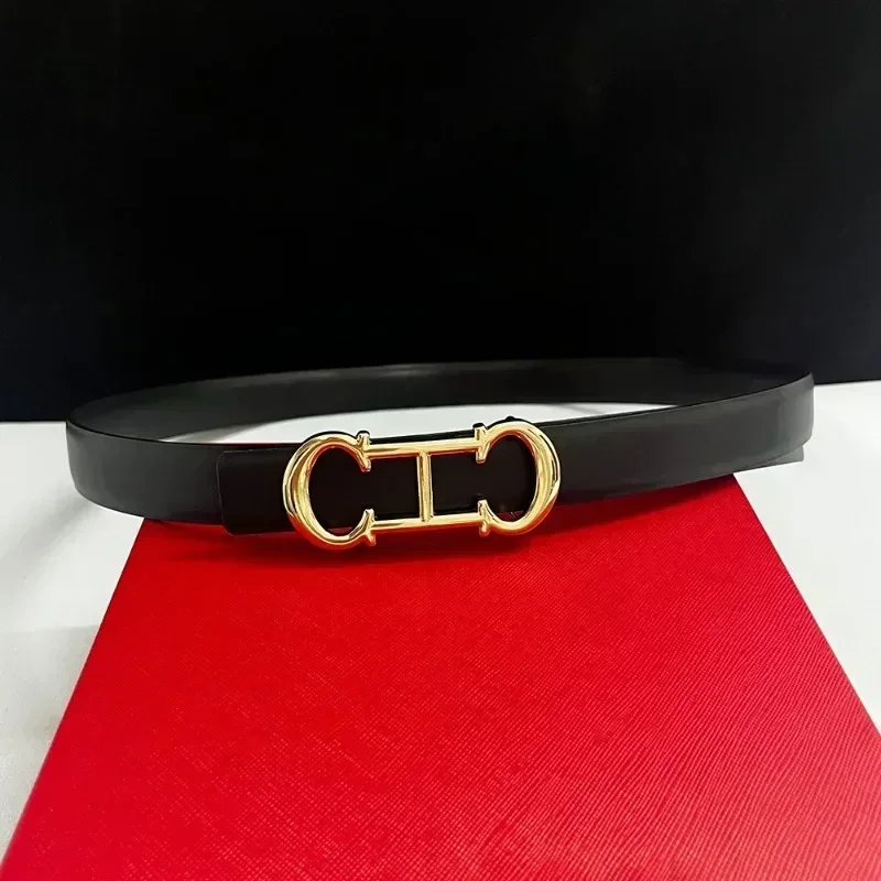 2025 New Women's Simple CH Style Cowboy Belt, Korean Ins Fashion, Decorative Alloy Waistband, Perfect for Jeans & Dress Matching