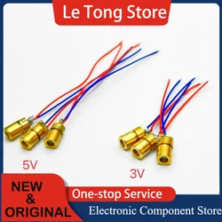 6mm 6mm laser do ponto da luz vermelha, 5mw cabeça do laser 5v 3v para o indicador do laser, 10 unid.