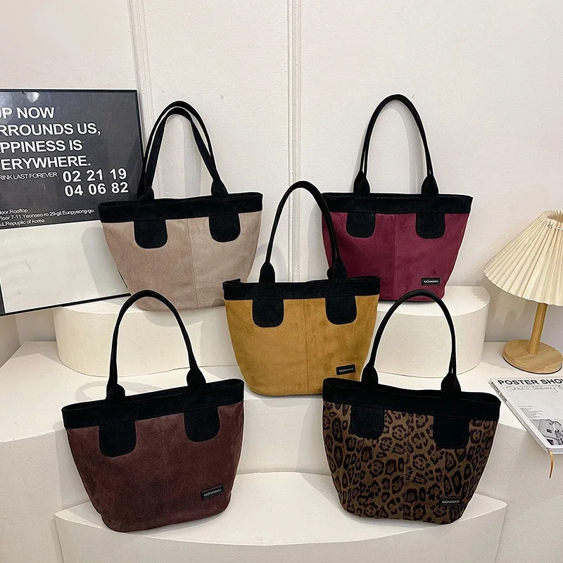 

2025 High Quality Large Capacity Exquisite Women's Tote Bag Fashion Simple Versatile Faux Suede Zipper Sweet Shoulder Bags