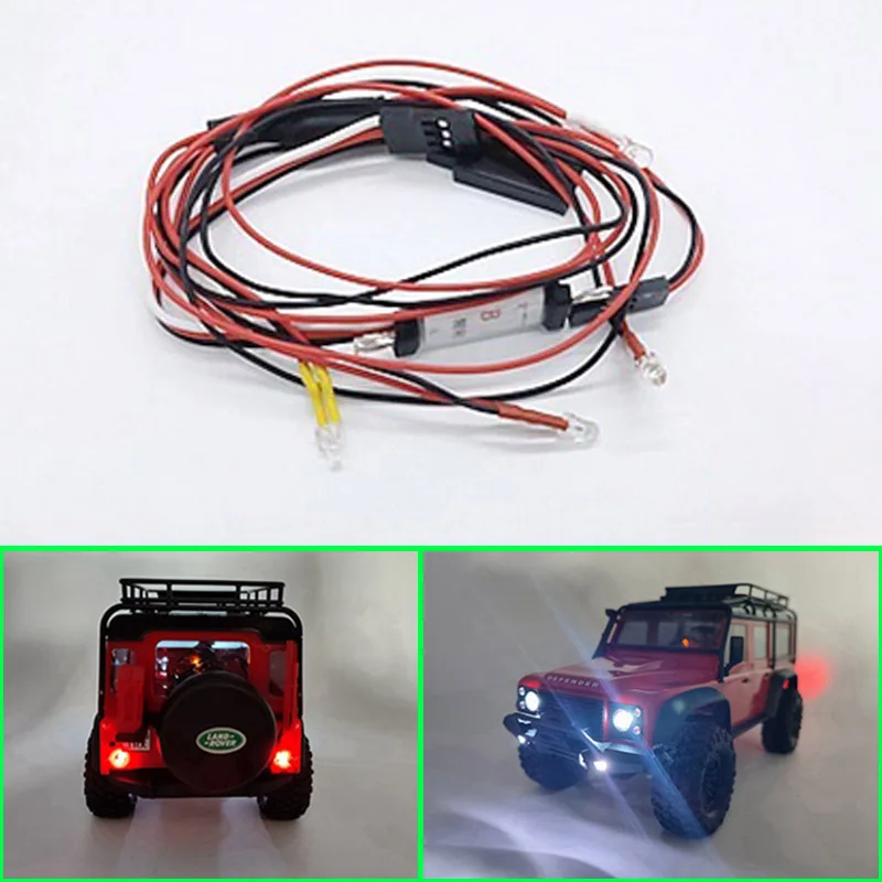 TRX4M Front and Rear Lighting System for 1/18 RC Crawler Traxxas TRX-4M Defender Upgrade Parts