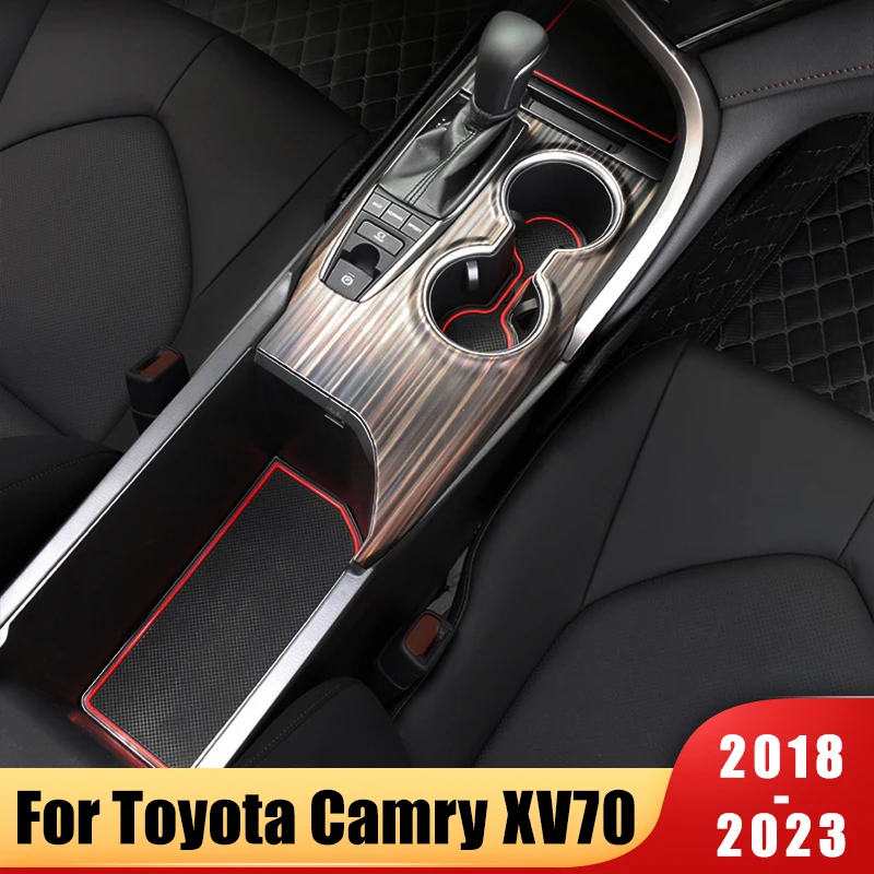 

For Toyota Camry 2018-2020 2021 2022 2023 XV70 8th Car Anti-Slip Gate Slot Cup Mat Door Groove Non-slip Pad Interior Accessories