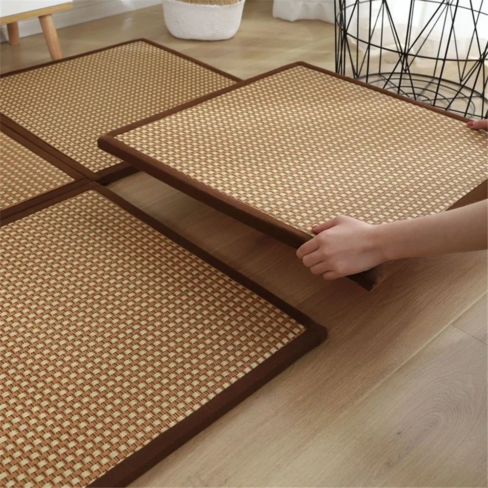 Japanese Rattan Folding Mat Thick Carpet for Living Room Tatami Mat Summer Student Nap Sleeping Pad Floor Bedroom Rug Play