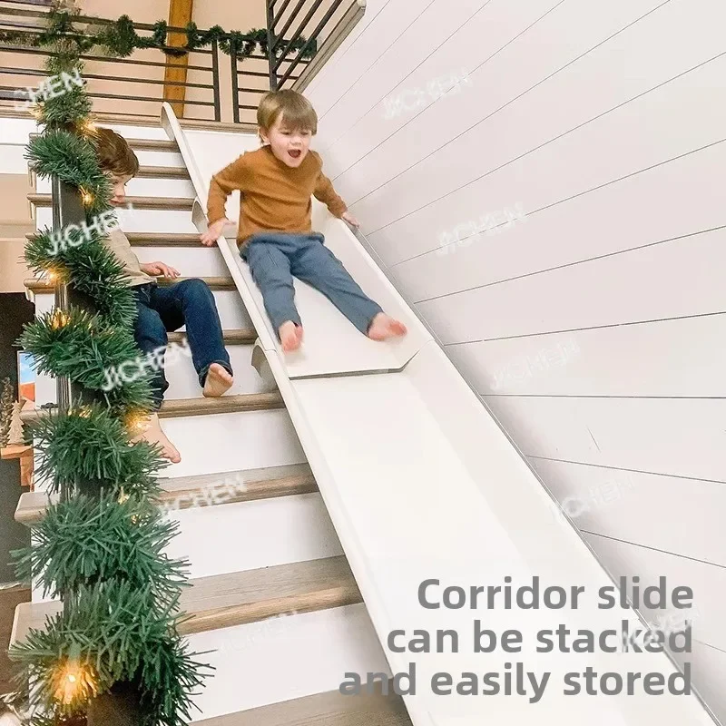 

RJC Indoor Kids Home Transformable Stair Slide No Assembly Required Safe Play Slide For Bedroom Edge Home Use