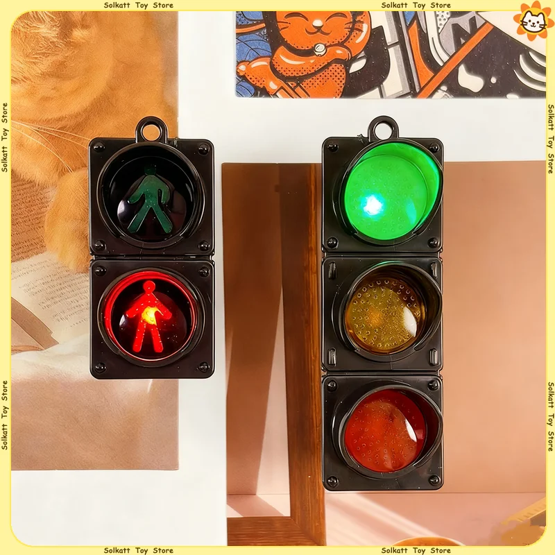 Luminous Traffic Light Fridge Magnets Creative Simulation Miniature Toys Magnetic Creative Home Decoration Resin Batteries Style