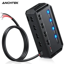 Anchtek 12V Motorcycle Fuse Box Universal Automotive Fuse Block with 4 Circuits Low Profile Mini Blade LED Indicator Fuse Holder