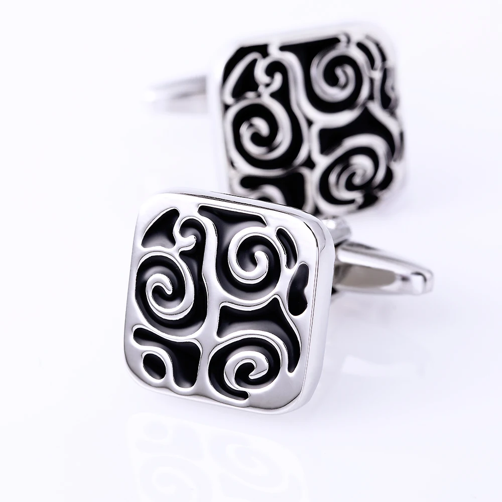 

KFLK Jewelry shirt Fashion cufflink for mens Gift Brand Black Vintage cuff link Wholesale Button High Quality Male guests