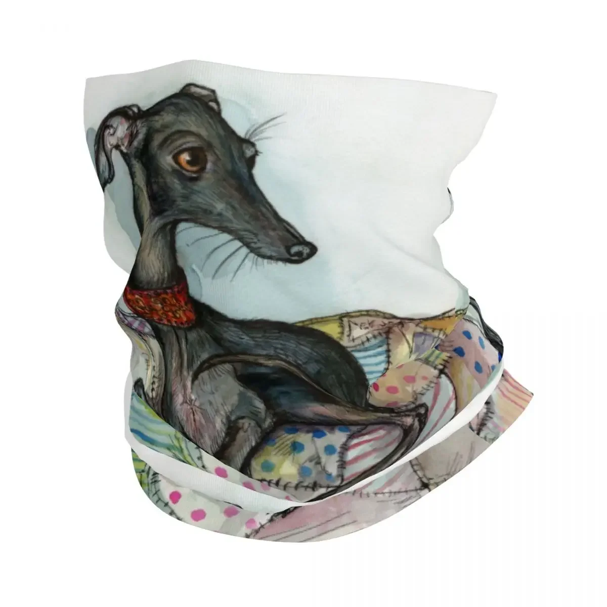 Greyhound Whippet Dog Bandana Neck Warmer Men Women Winter Ski Hiking Scarf Gaiter Face Cover