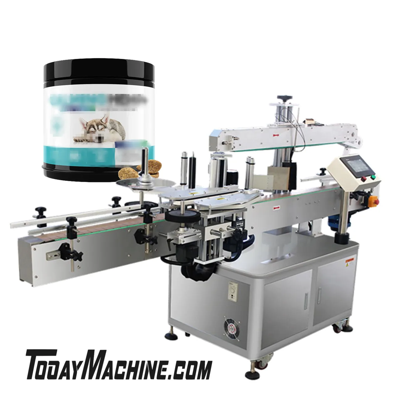 Automatic Round Bottle Sticker Labeling Machine For Beverage Production Line