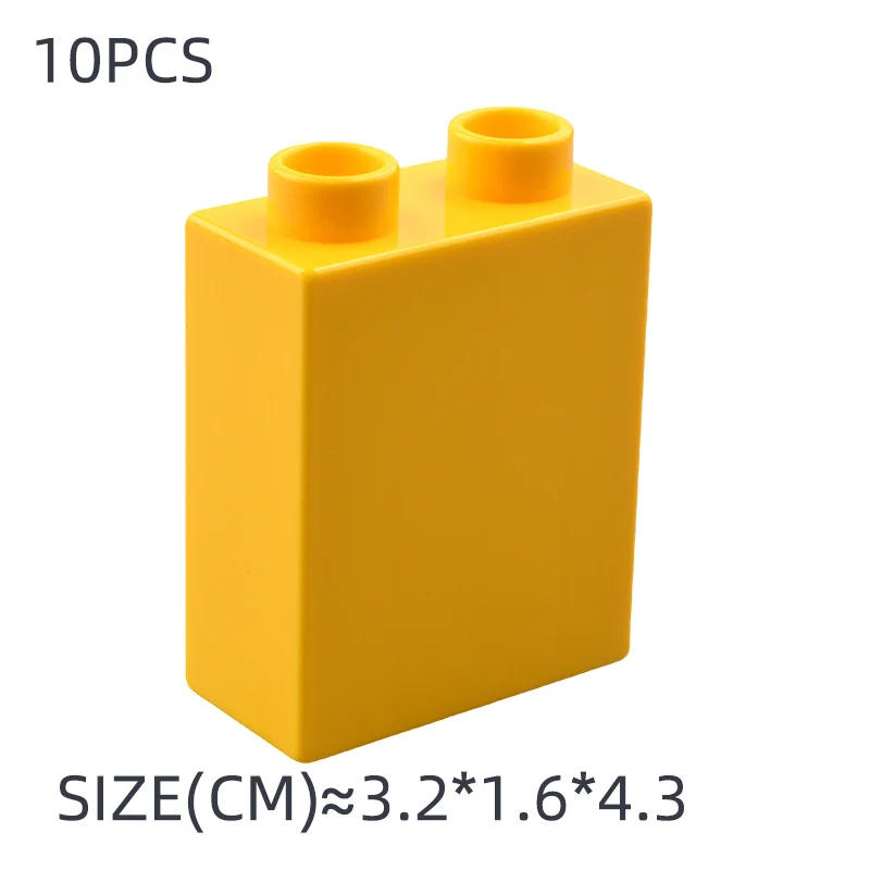 10Pcs 1*2 Dots Big Size Colorful Building Blocks Large High Bricks Educational Creative Kid Toys Compatible