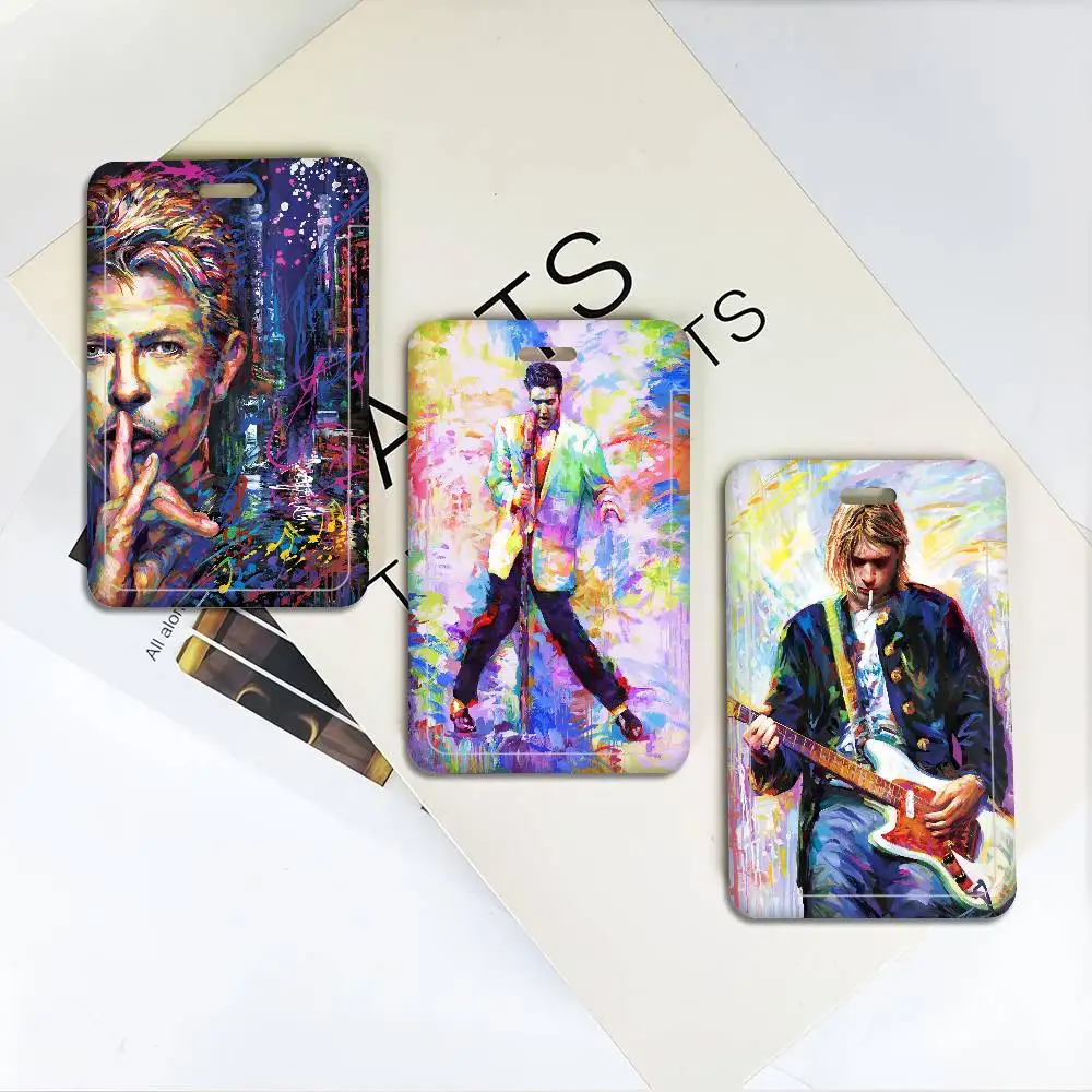 

Красочный держатель для бейджа с портретом знаменитого певца, актёра, художника, из ПВХ, для удостоверения личности, для работы, медсестёр, ключей и кошелька