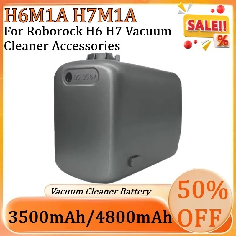 New H6M1A H7M1A 3500mAh 4800mAh For Roborock H6 H7 Vacuum Cleaner Accessories Lithium Battery H6M1A H7M1A High Capacity Battery