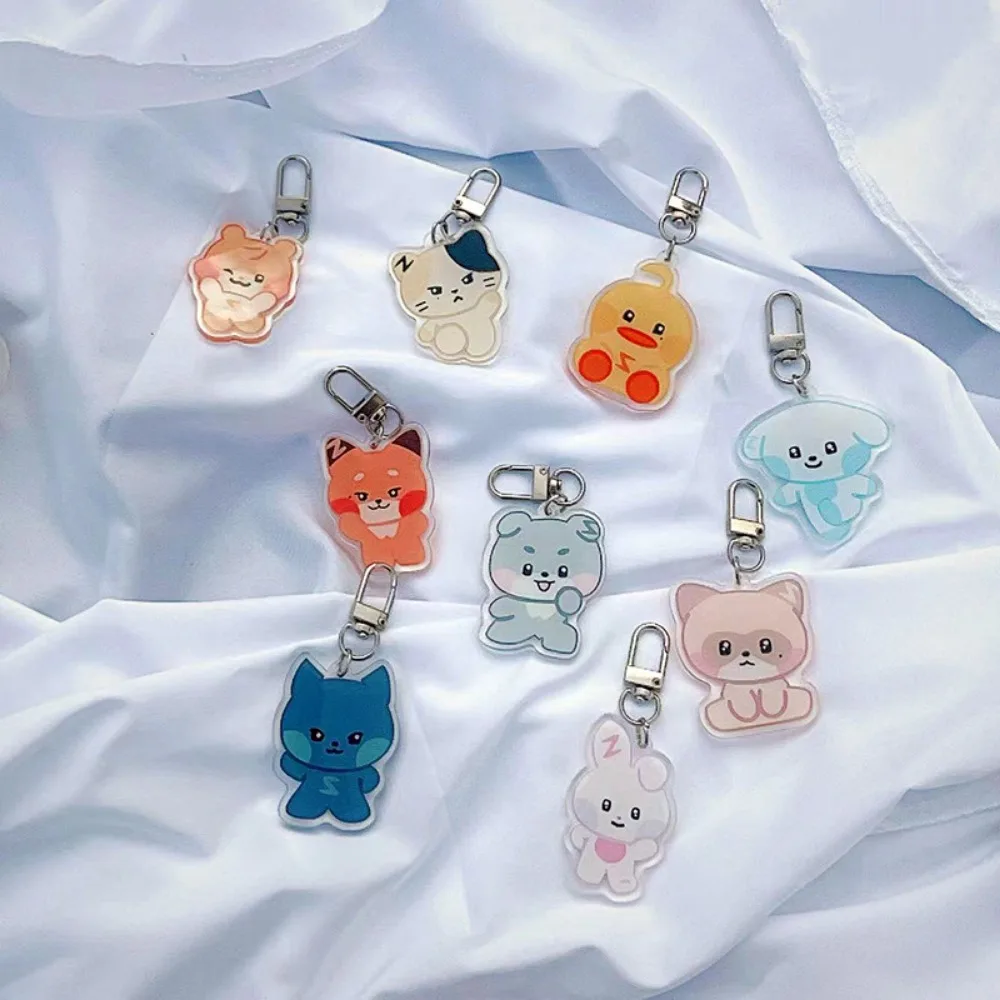 Korean Popular Cartoon Image Keychain JiWoong GunWook GyuVin Peripheral Key Pendant ZHANGHAO Fans Gift Accessories