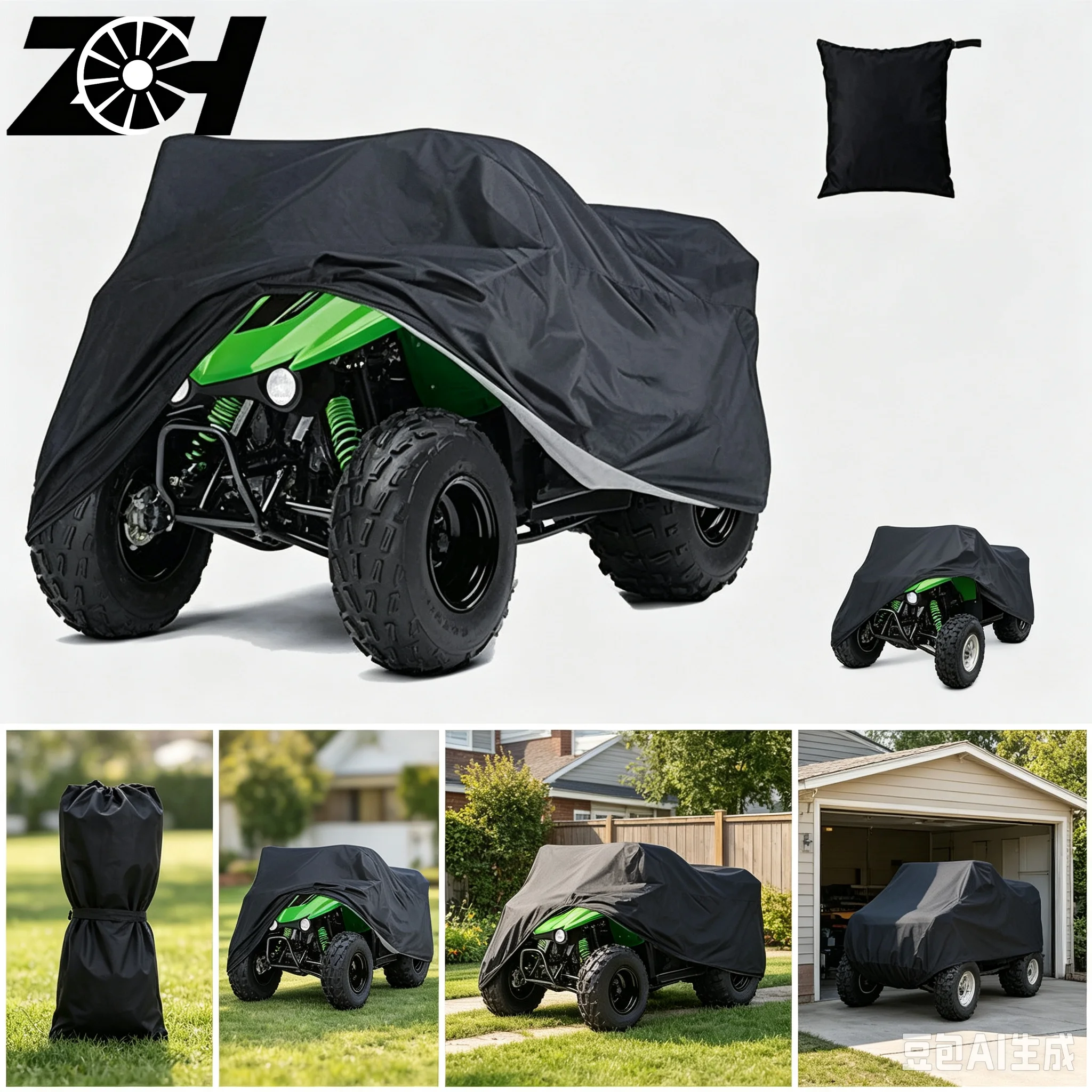 Universal 190T Waterproof Dustproof Anti UV Cover ATV Motorbike Covers M XL 2XL 3XL Black