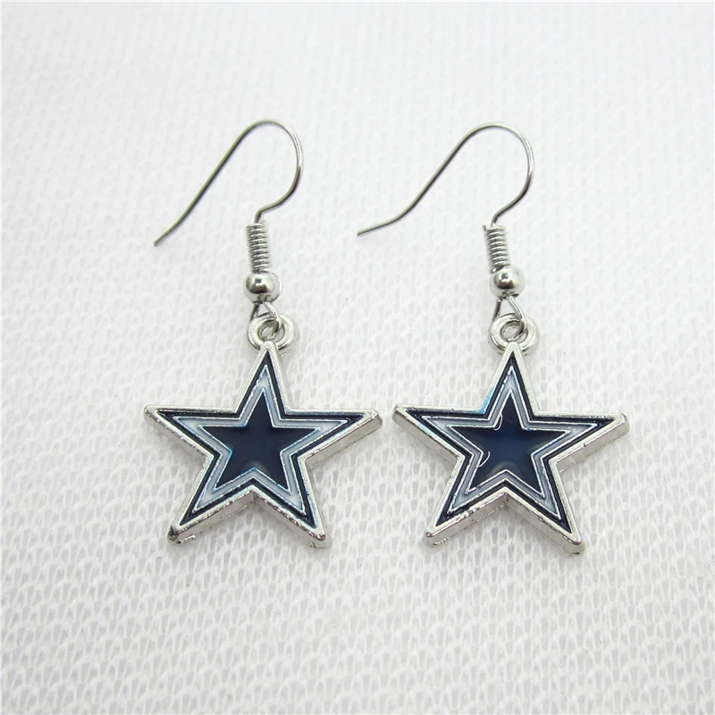 Wholesale 5pair/lot Heart Charm US Sports Star Earrings Charms Jewelry Sport Fan Earring