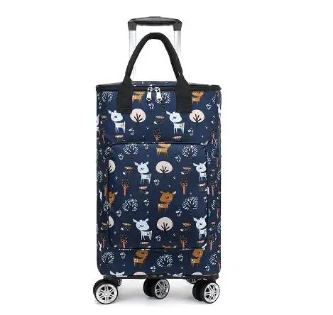 Women Household grocery trolley shopping Bag Spinner wheels trolley shopping bag with insulation portable shopping wheeled Bag