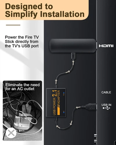 Imagen 2 del producto 2025 nuevo adaptador de corriente para Amazon Fire TV Sticks adaptador Micro-USB Firestick batería de 1800mAh fuente estabilizada Plug and Play