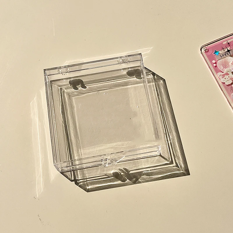 

1 inch Acrylic Transparent Square Desk Storage Box Photocard Holder Korea Sticker Stationery Card Holder Classification Box