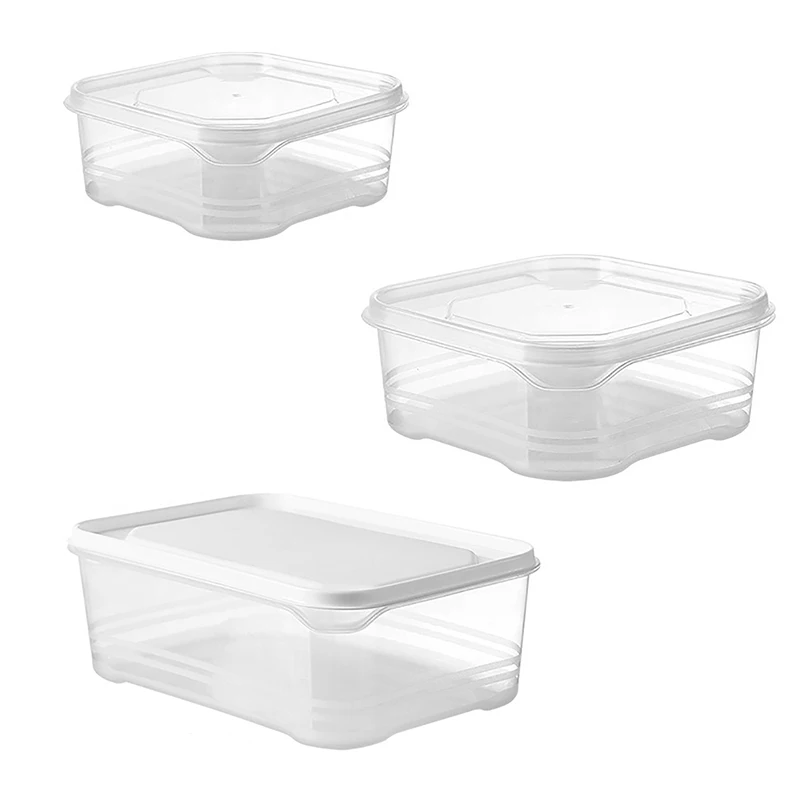 Frozen Meat Storage Box Portable Refrigerator Fruit Vegetable Fresh-Keeping Organizer Box Transparent Cheese Container Kitchen